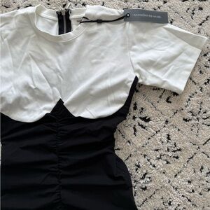 Maniere De Voir Black Ruched Dress